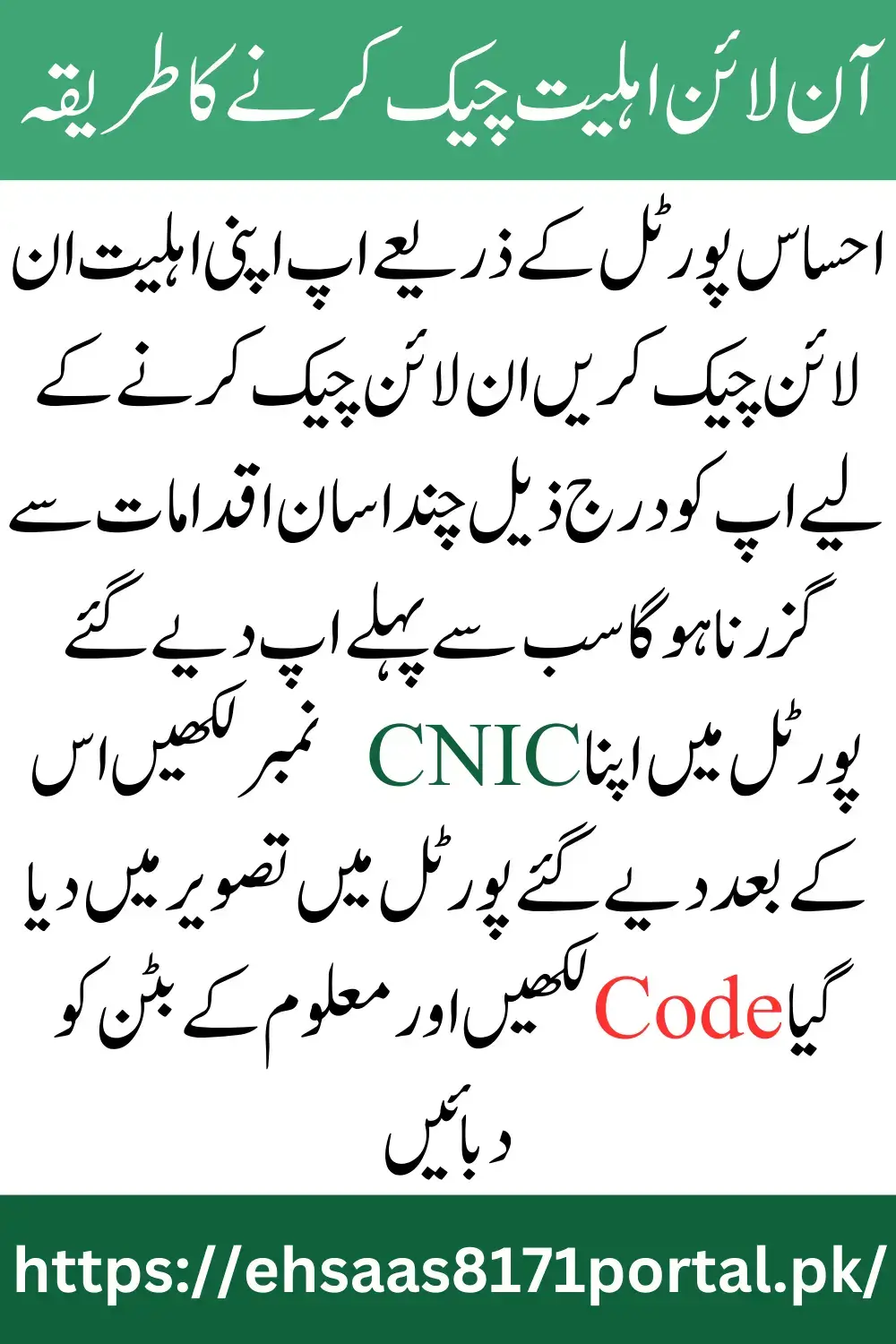 Ehsaas Portal For Ehsaas Program Online Registration 9000 By CNIC